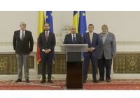 Ilie Bolojan anunţă semnarea acordului politic pentru formarea Coaliţiei politice de guvernare pro-occidentale pentru perioada 2025-2028, 23 iunie 2025 (Facebook - screenshot)