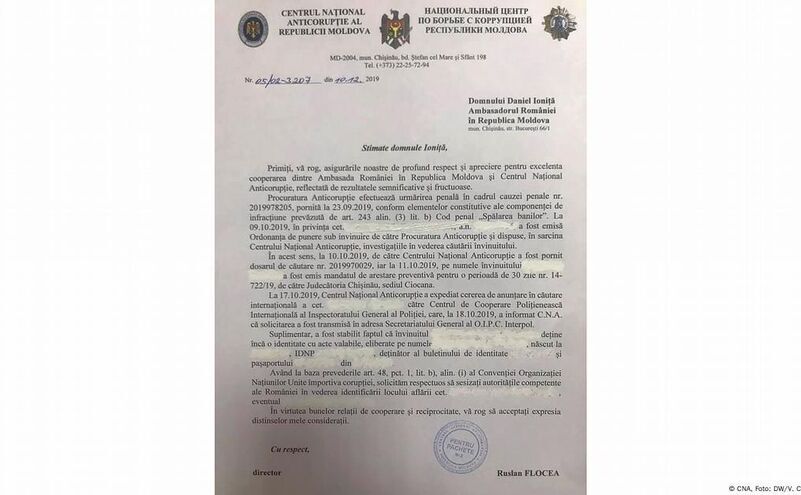 Solicitarea R. Moldova către România, în privinţa lui Plahotniuc (facebook.com / Vitalie Călugăreanu)