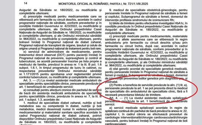 Monitorul Oficial al României, Partea I, Nr.721/01.08.2025 (captura ecran)