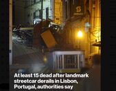 Unul din pitoreştile tramvaie din Lisabona, cunoscute sub numele de Elevador da Gloria, a deraiat ucigand 15 persoane şi rănind alte 18, 3 septembrie 2025 (X - screenshot)