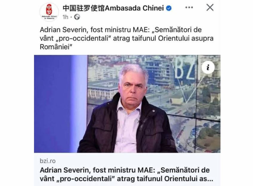 Postarea Ambasada Chinei (Facebook)