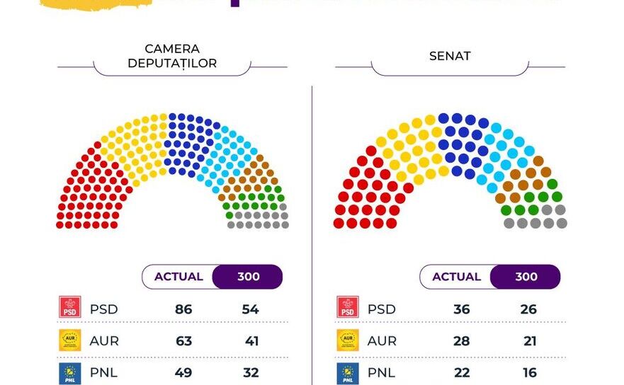 Grafic cum ar fi arătat PArlamentul cu 300 parlamentari (Foto: Facebook)