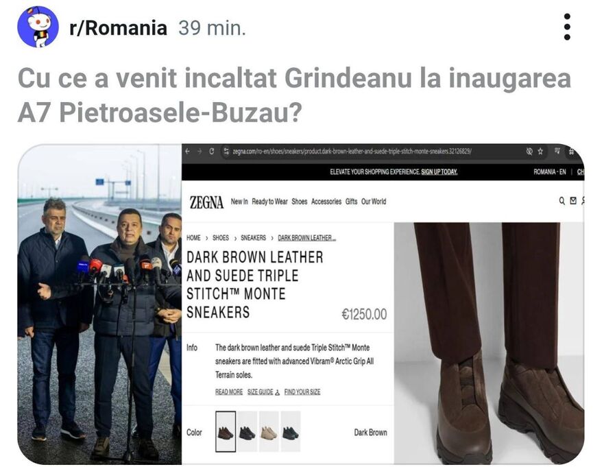 Sorin Grindeanu şi ghetele sale de lux (Facebook)