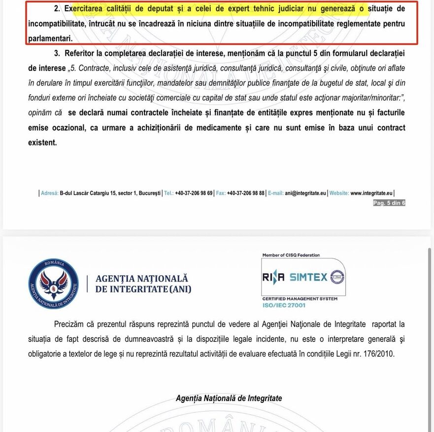 Document ANI Radu Miruţă (Foto: Facebook Radu Miruţă)