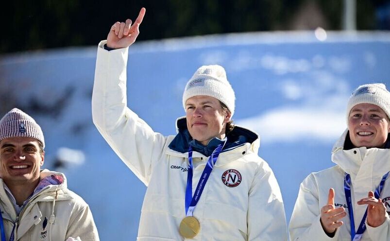 Norvegianul Johannes Hoesflot Klaebo la Jocurile Olimpice de iarnă de la Cortina-Milano (Getty Images)